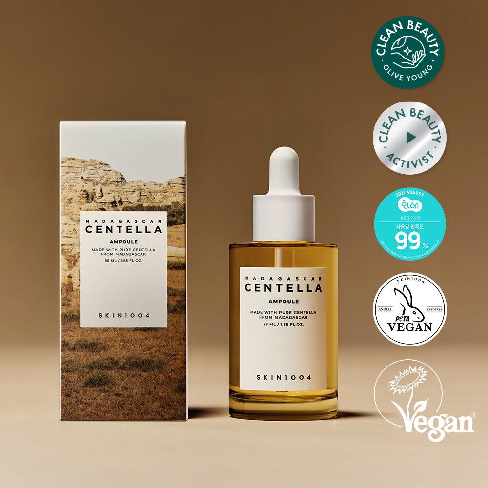 SKIN1004 Madagascar Centella Asiatica Ampoule Facial Serum – Korean Soothing Serum for Redness, Acne Care & Skin Barrier Repair