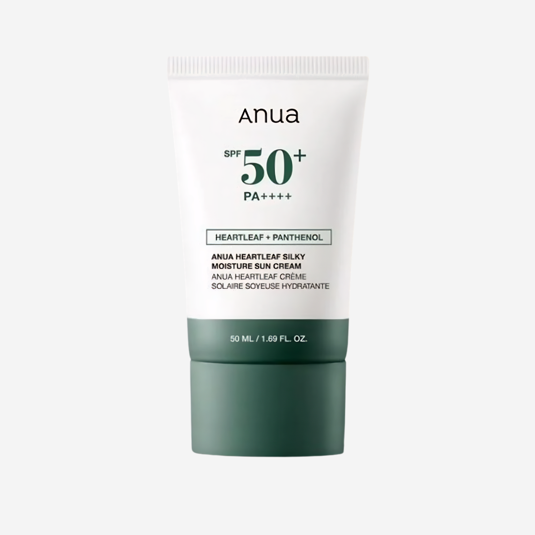 Anua Heartleaf Silky Moisture Sunscreen Cream SPF50+ PA++++ – Lightweight Korean Sunscreen for Oily & Sensitive Skin