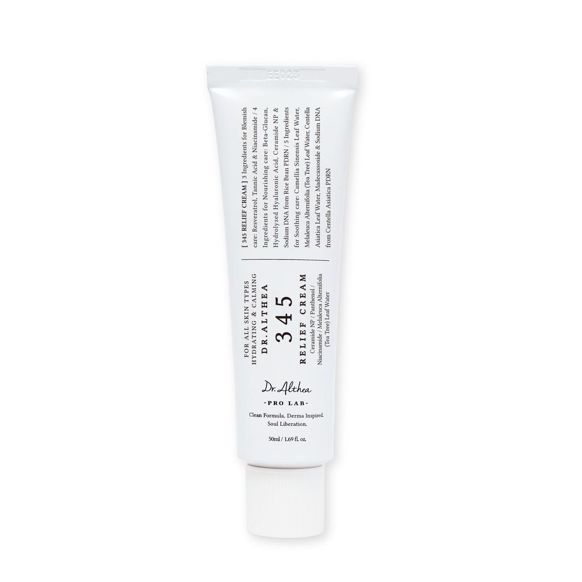 Dr. Althea 345 Relief Cream – Korean Soothing Moisturizer for Redness, Barrier Repair & Sensitive Skin | Calming Hydrating Face Cream