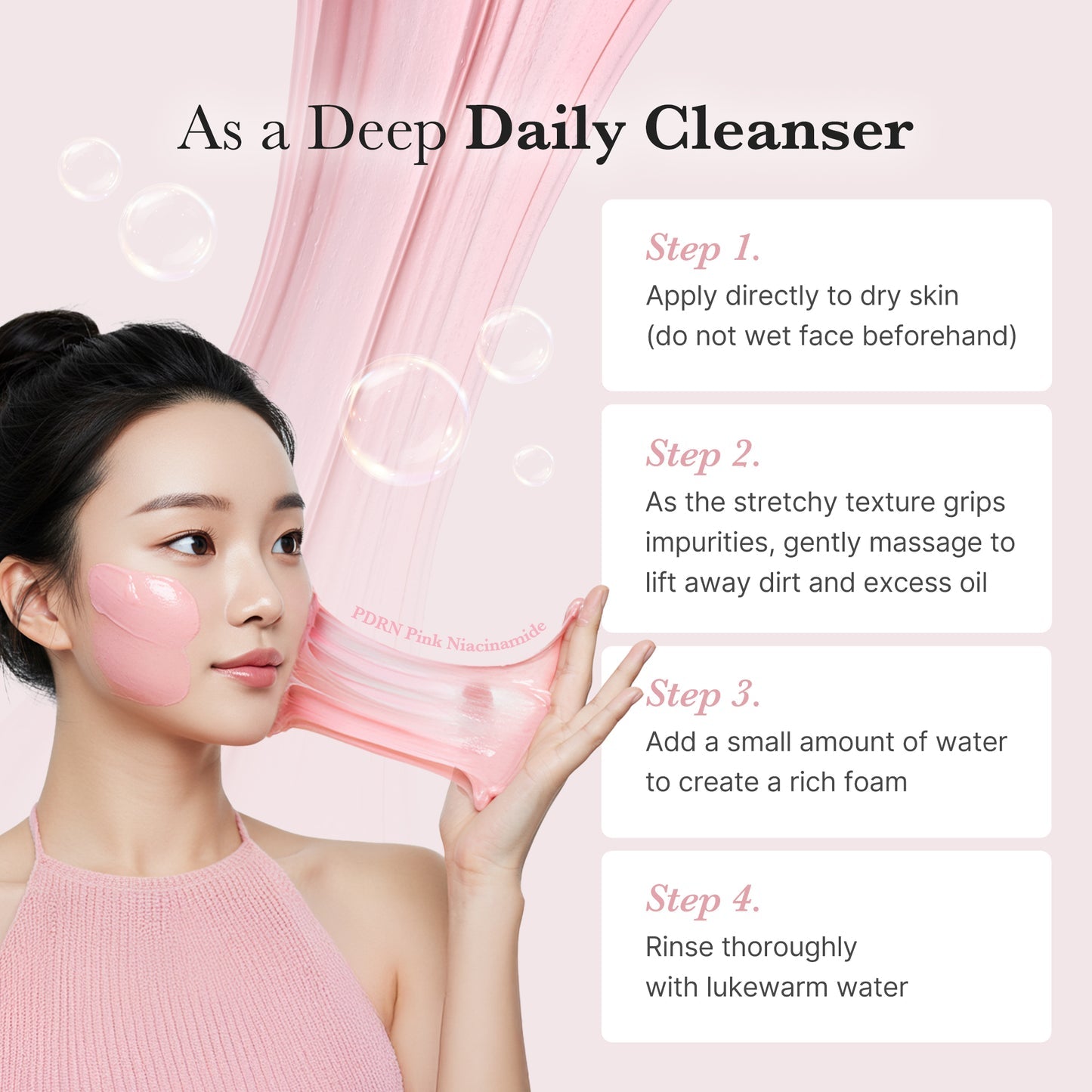 Medicube PDRN Pink Niacinamide Whip Cleanser – Brightening & Skin Repair Korean Face Wash in Pakistan