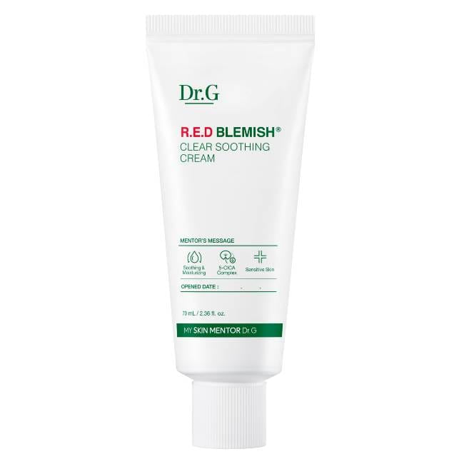 Dr.G Red Blemish Clear Soothing Cream – Korean Calming Moisturizer for Redness, Acne-Prone & Sensitive Skin | Barrier Repair Face Cream