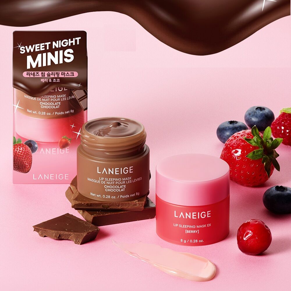 LANEIGE Lip Sleeping Mask Berry + Chocolate Planning Set – Overnight Lip Care for Soft, Smooth & Hydrated Lips