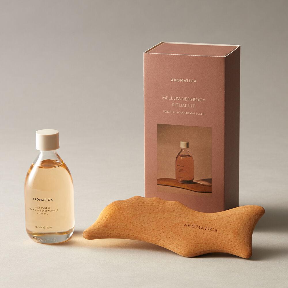 Aromatica Slimming Body Oil & Dolphin Brush Set – Korean Body Care Kit for Massage, Skin Firming & Lymphatic Drainage