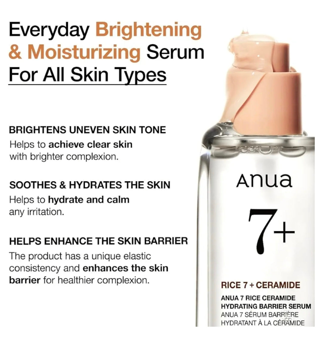 Anua Rice 7 + Ceramide Hydrating Barrier Serum