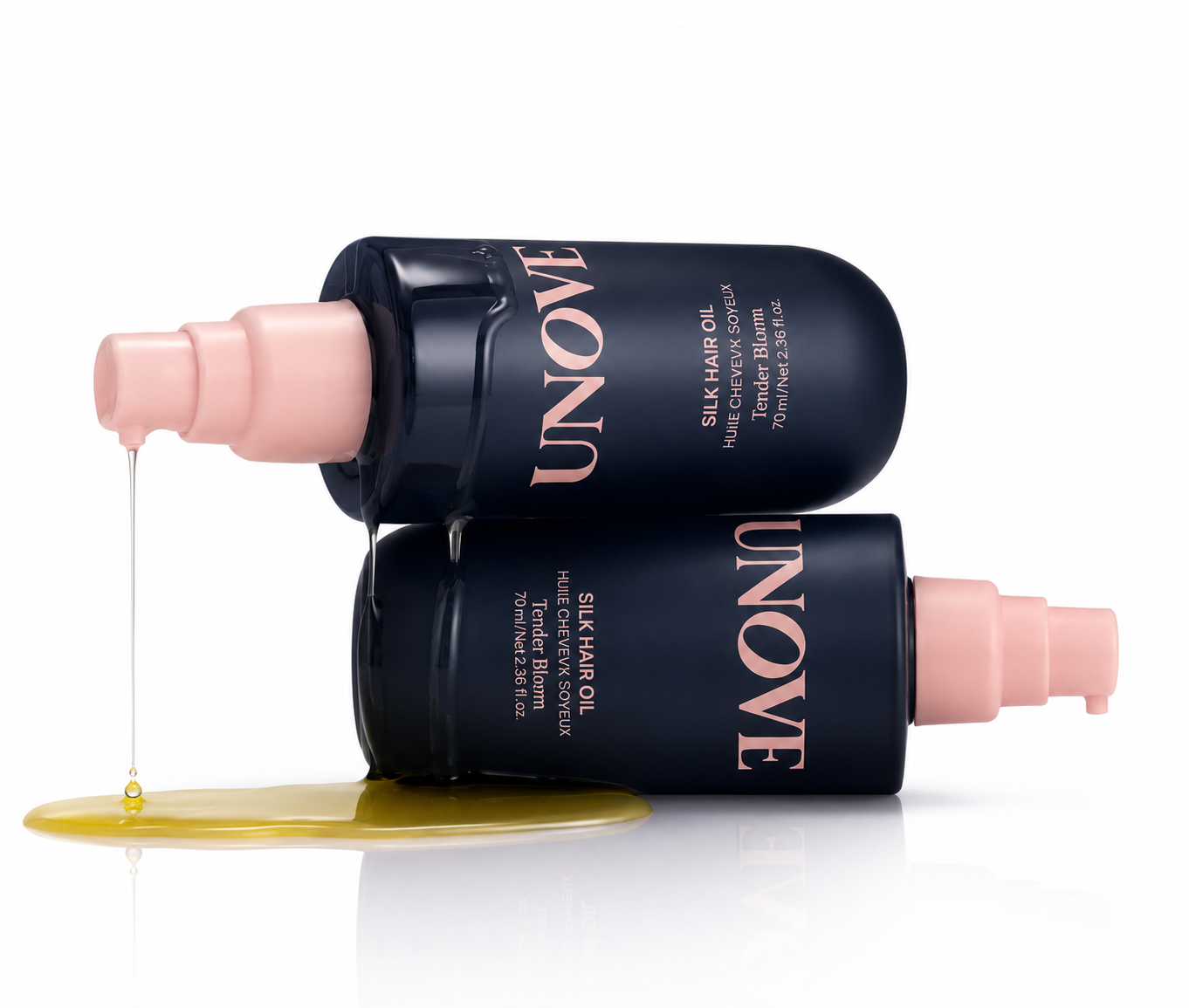 UNOVE Silk Hair Oil Essence Tender Bloom Set 70mL × 2 + FREE Deep Damage Repair Hair Mask 40mL