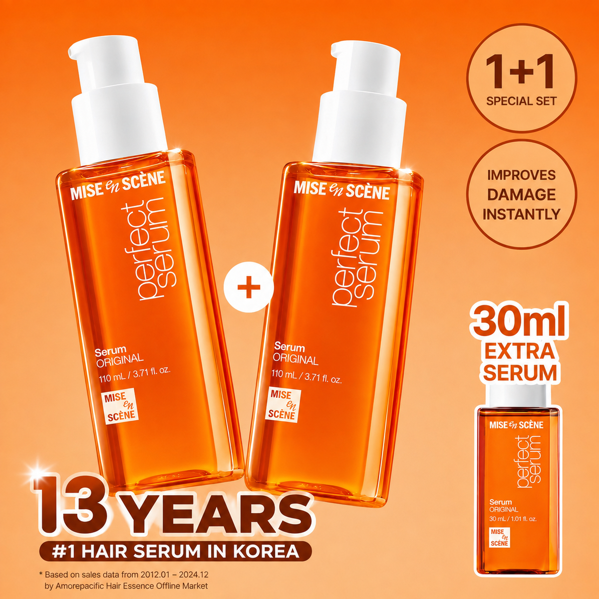 MISE EN SCÈNE Perfect Serum — 110ml ×2 + 30ml       Olive Young Special Set