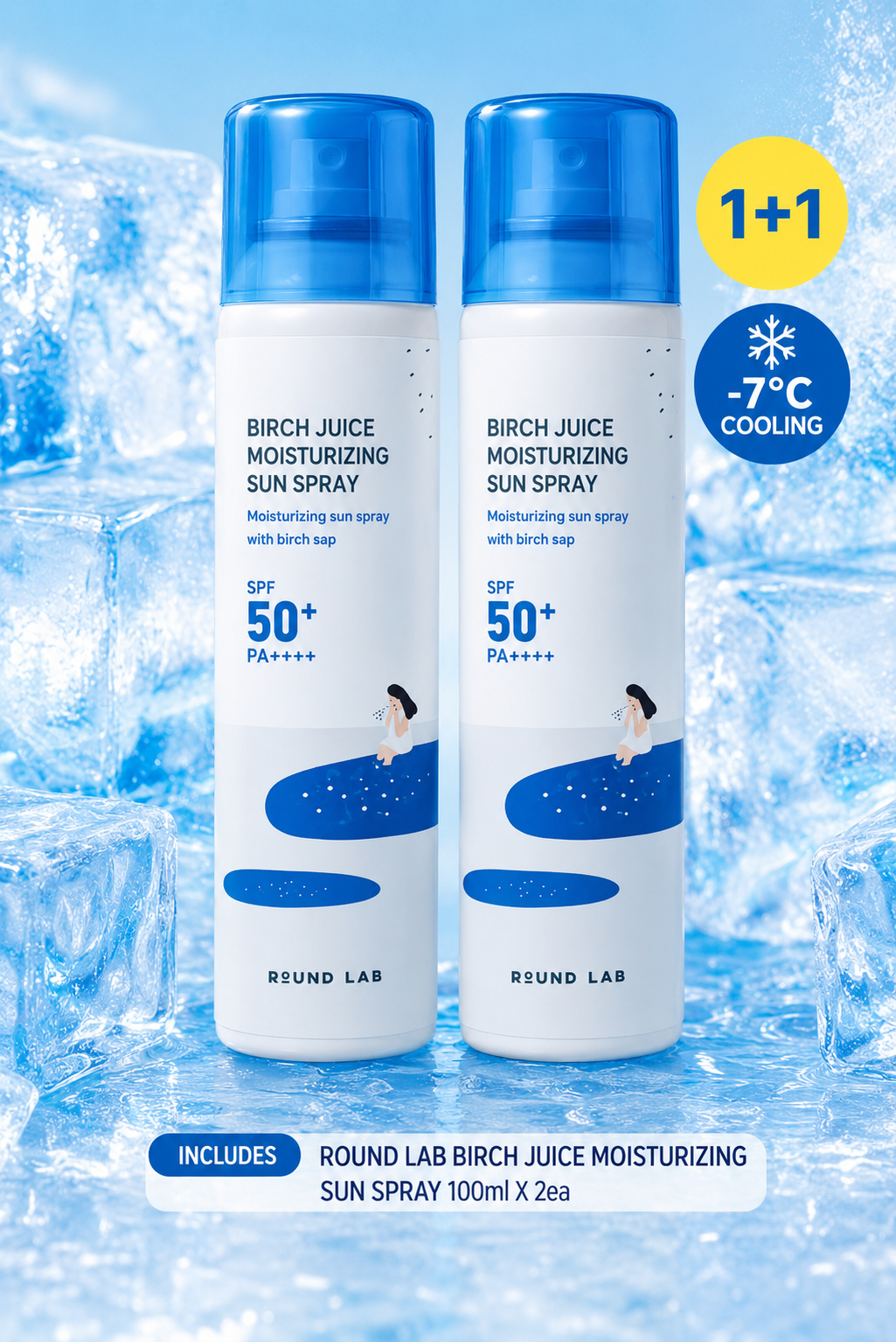 Round Lab Birch Juice Moisturizing Sun Spray SPF50+ PA++++ (Double Set)