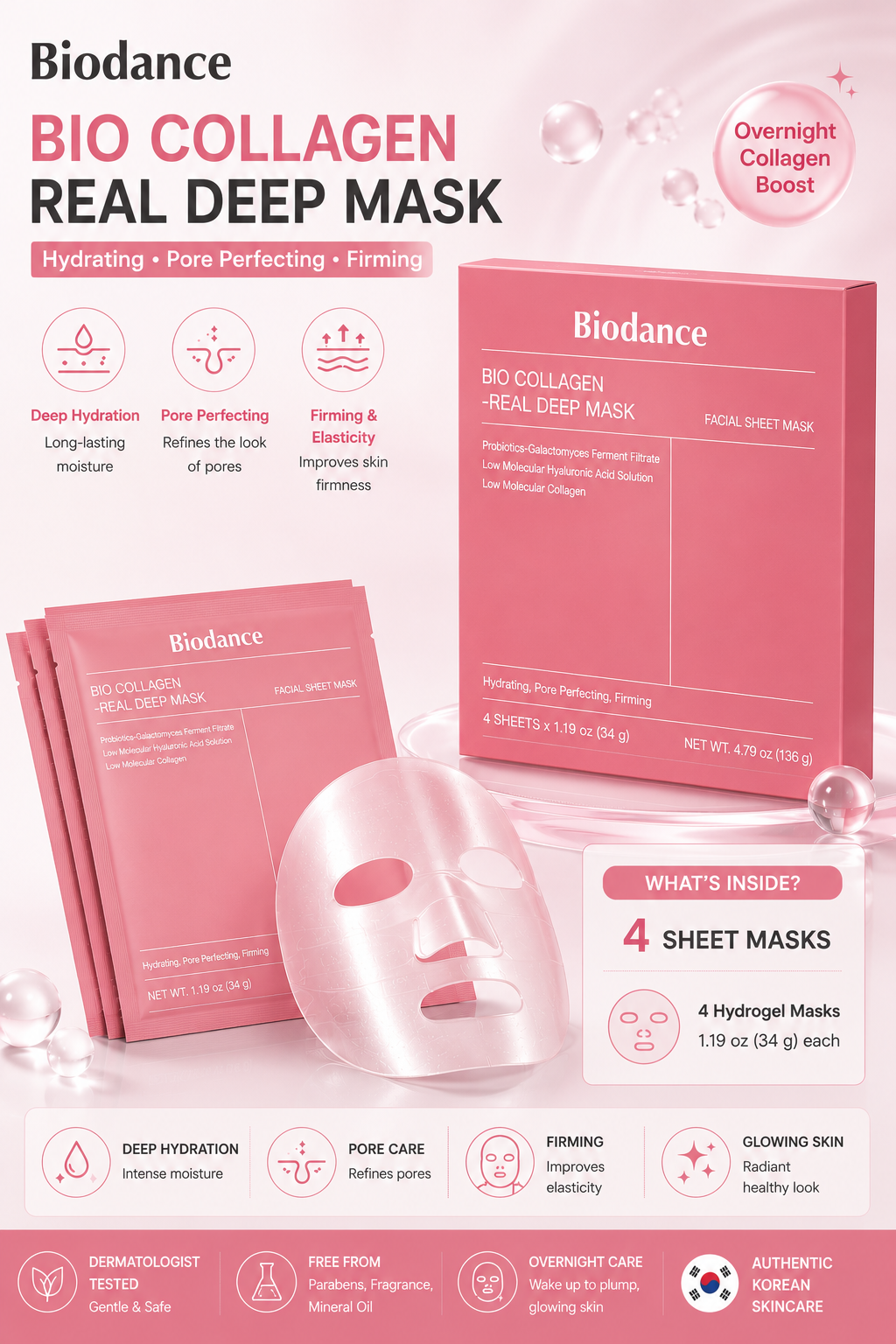 Biodance Bio Collagen Real Deep Mask (4 Sheet Masks)