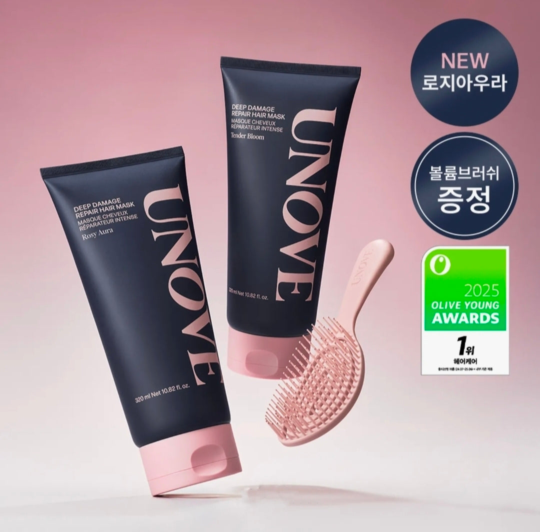 UNOVE Deep Damage Repair Hair Mask Special Duo Set 320ml + 320ml | Rosy Aura & Tender Bloom