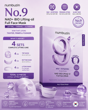 Numbuzin No.9 NAD+ BIO Lifting-sil Full Face Mask (4 Sets)