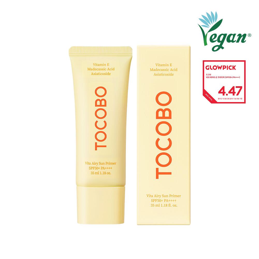 TOCOBO Vita Airy Sun Primer SPF50+ PA++++ – Korean Sunscreen Primer for UV Protection, Makeup Base & Smooth Blur Finish